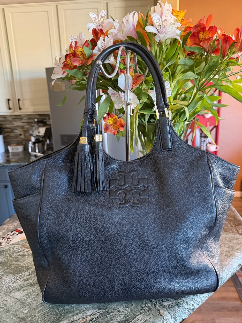 Tory Burch Thea Leather Tassel Tote